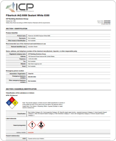 Fiberlock IAQ 8000 Sealant White 8380